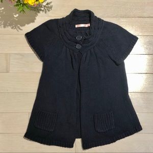 EUC cotton shirt sleeve navy sweater jacket